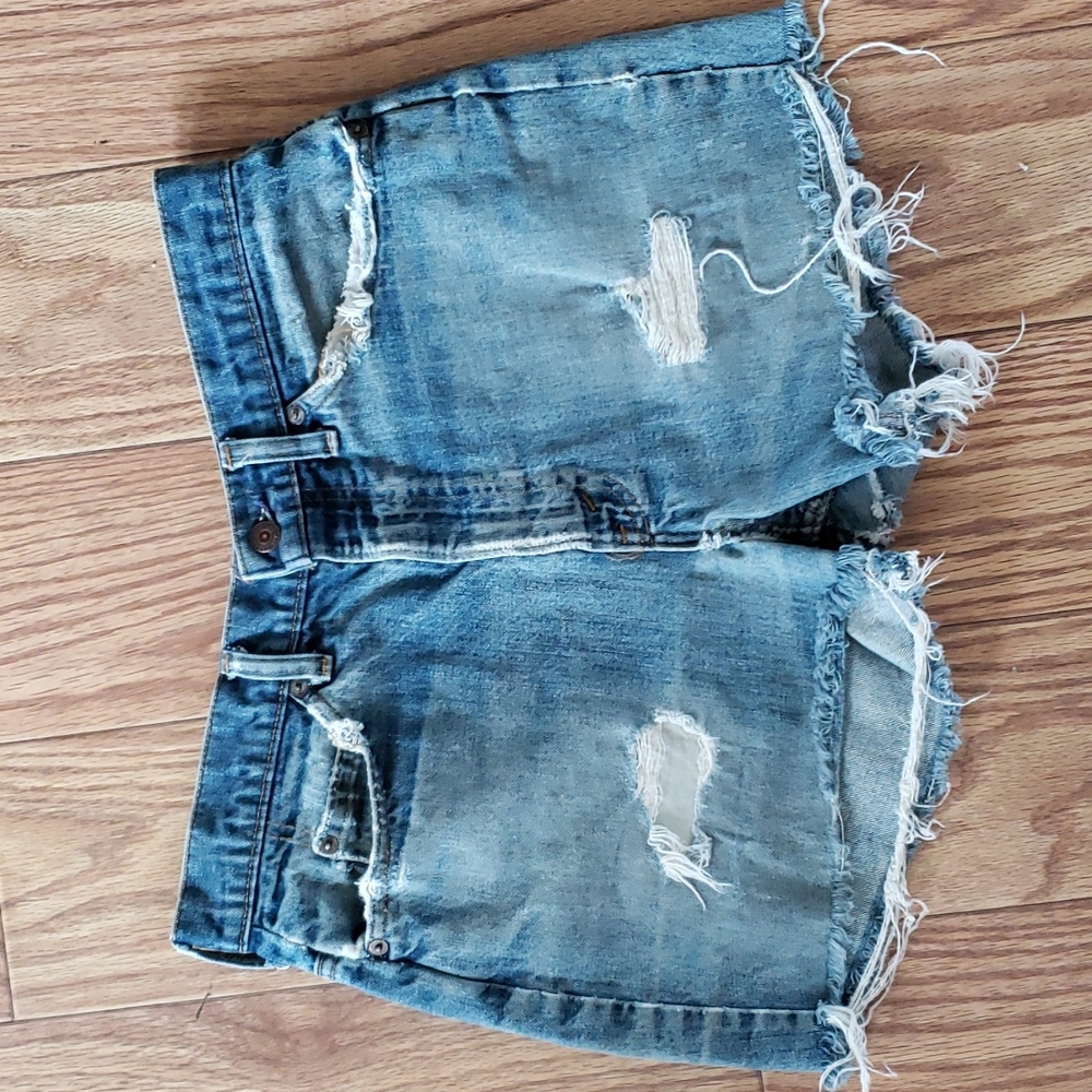 Levi's Distressed Blue Denim Jean Shorts